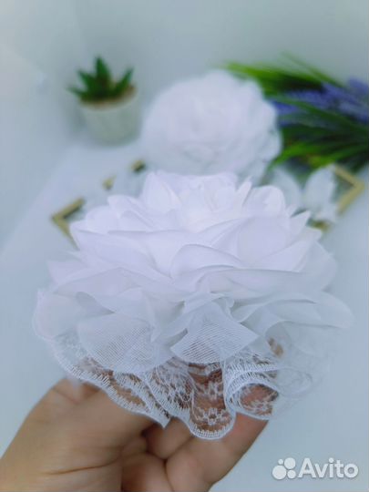 Банты для волос белые