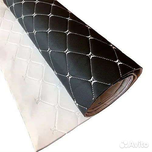 Стеганая экокожа ромб на поролоне