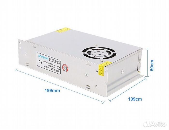 Блок питания 12V 20A 240W, источник питания S-240