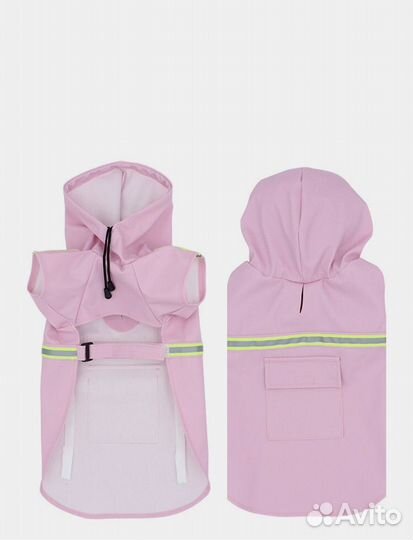 Дождевик для собак, с капюшоном, светоотражающий