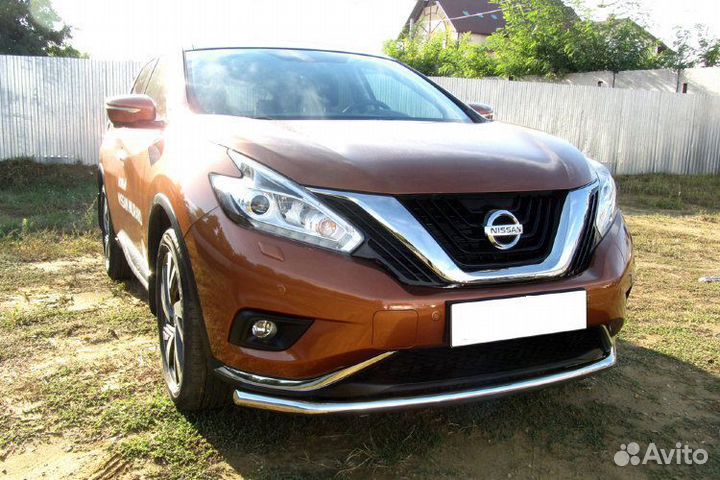 Защита переднего бампера Nissan murano (2016)