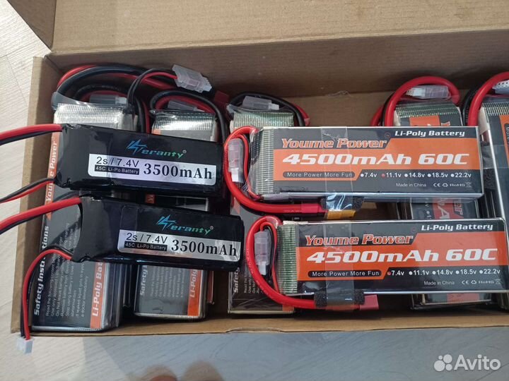 Новые Lipo аккумуляторы 2s, (разные)