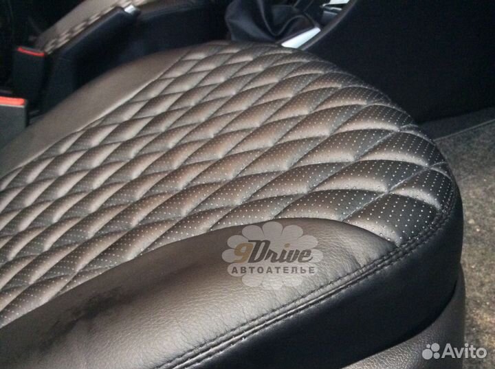 Авточехлы на Хендай Солярис в ромб +