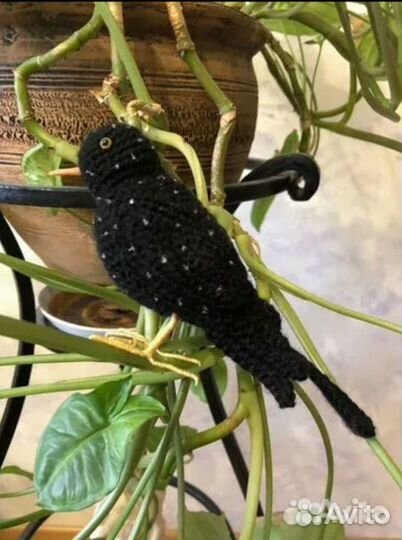 Вязаные игрушки птички Ласточка, Скворец