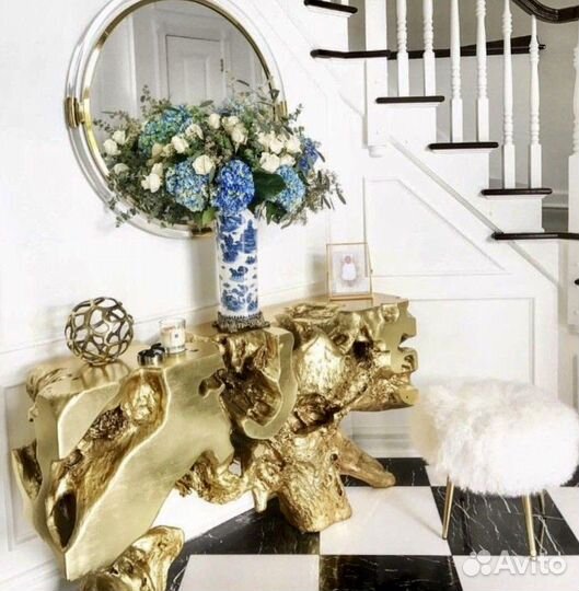 Консоль sequoia gold console table