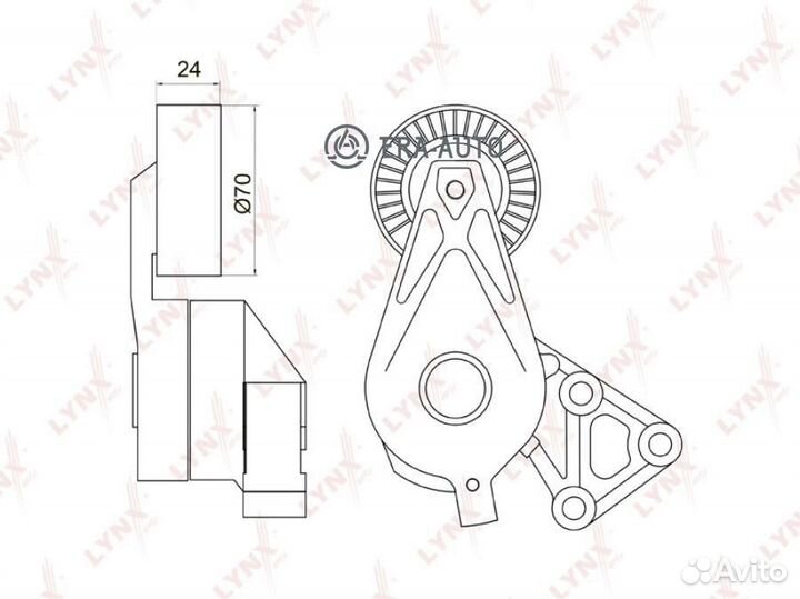 Lynxauto PT3039 ролик натяжной с мех. натяж.\ Audi A3, VW Bora/Golf IV 1.9TDi 00