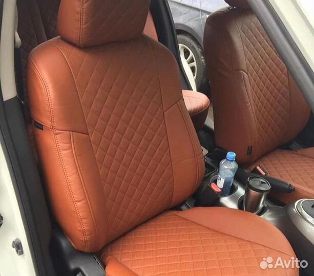 Чехлы экокожа Ромб на Nissan Juke от Автопилот