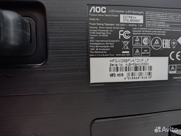 Монитор aoc 27