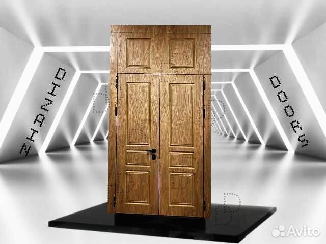 Двустворчатая дверь с глухой фрамугой