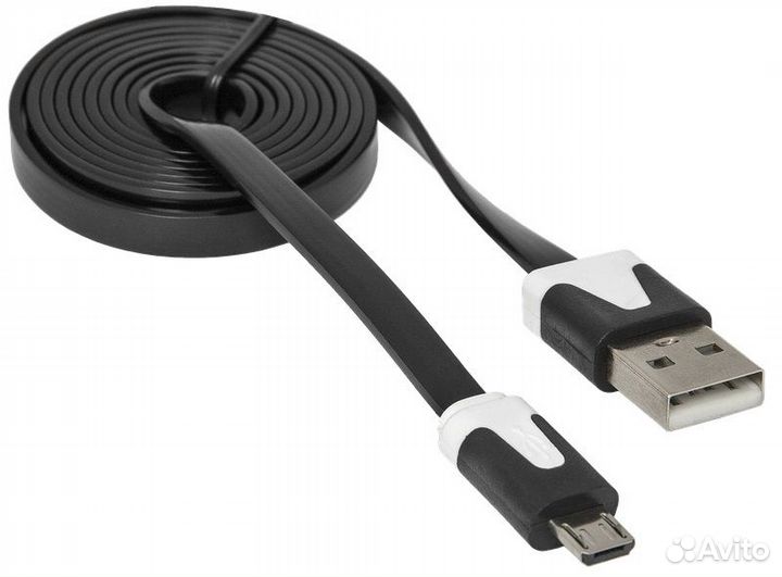 MicroUSB кабель 1.0 m плоский