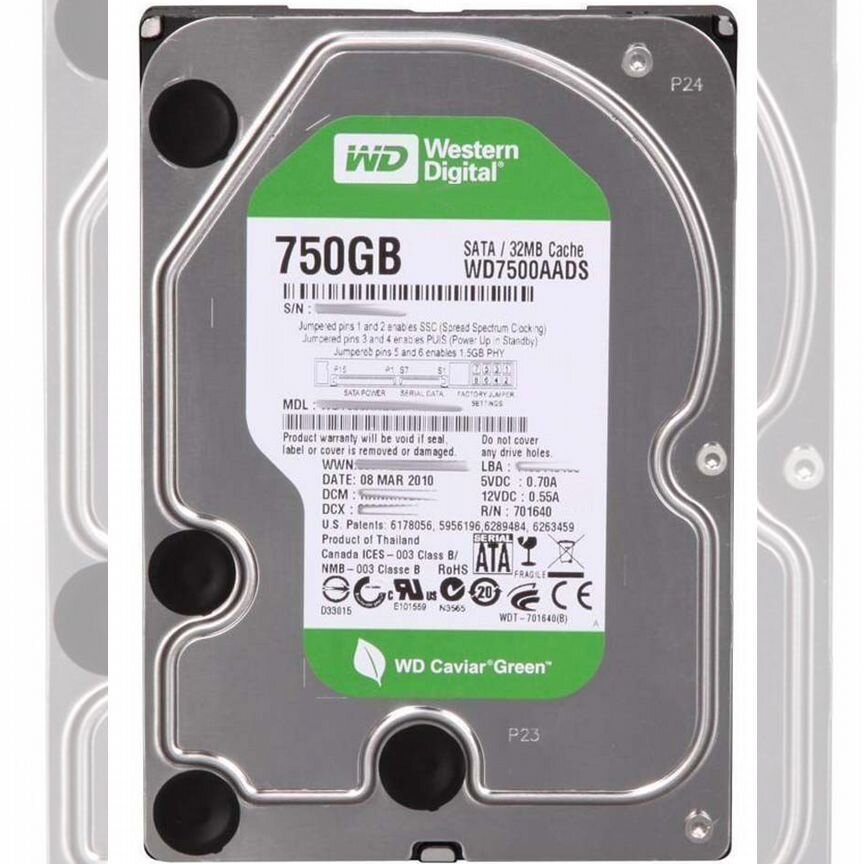 [WD7500AADS] Жесткий Диск Western Digital 750gb Sata Wd7500aads