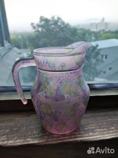 Графин штоф с золотом, винтаж 1960г / кувшин СССР