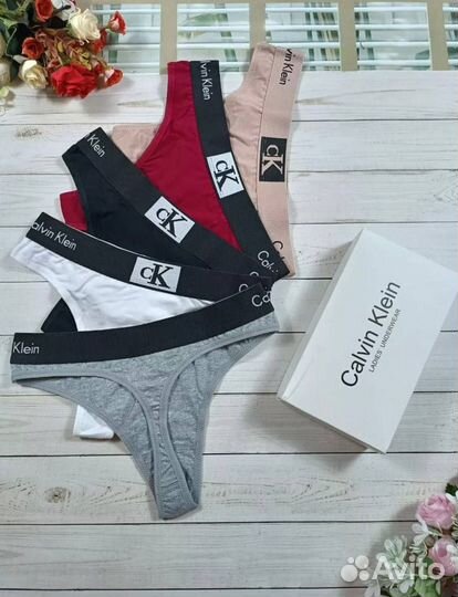 Calvin klein трусы стринги набор