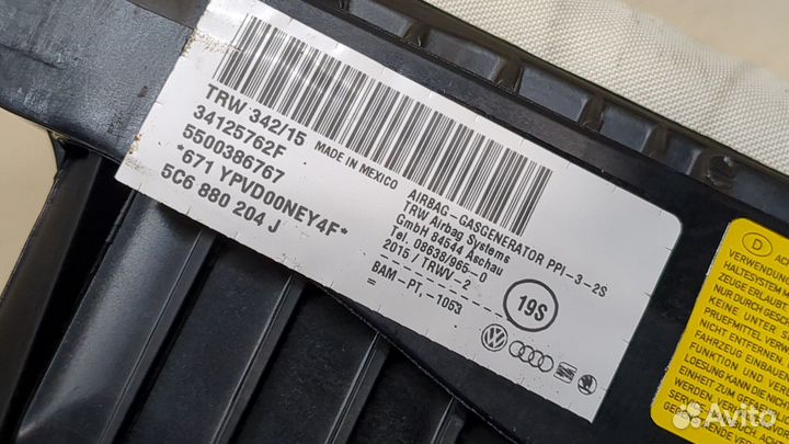 Airbag пассажира Volkswagen Jetta 6, 2016