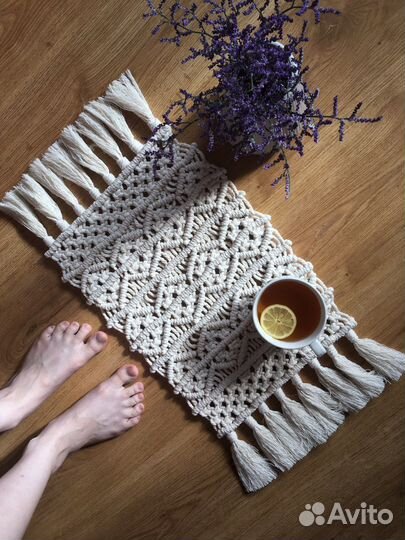 Коврик в технике макраме