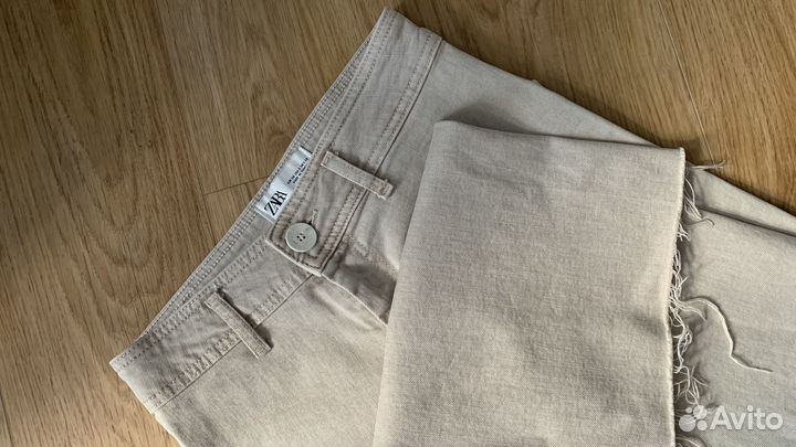 Джинсы zara женские бежевые