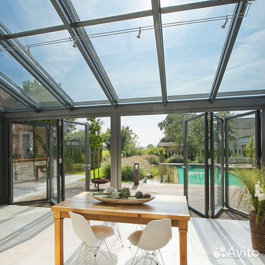Остекление со стеклянной крышей