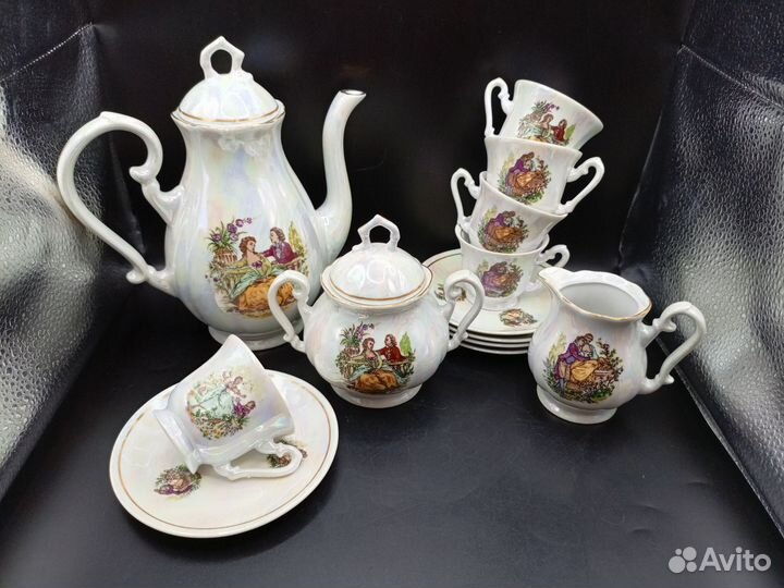 Сервиз кофейный Мадонна ГДР Перламутр Фарфор