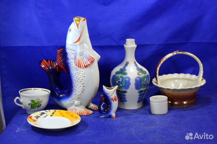 Фарфоровая статуэтка рыбки сервиз чашка ваза