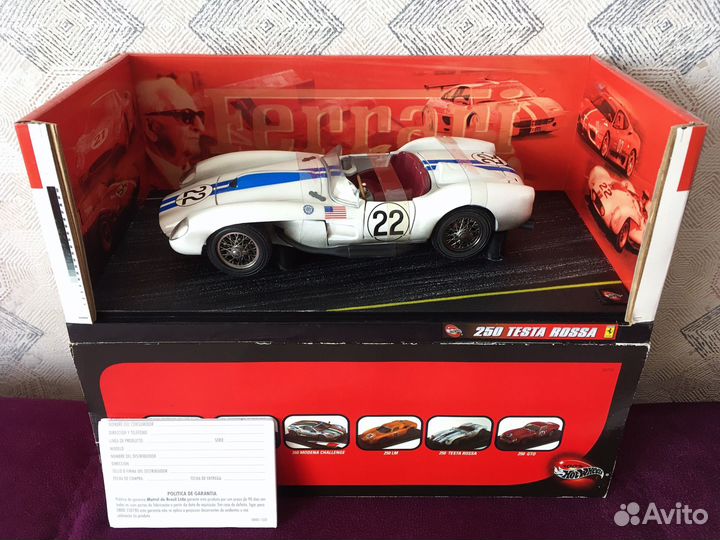Ferrari 250 Testa Rossa Модель 1/18 Hot Wheels