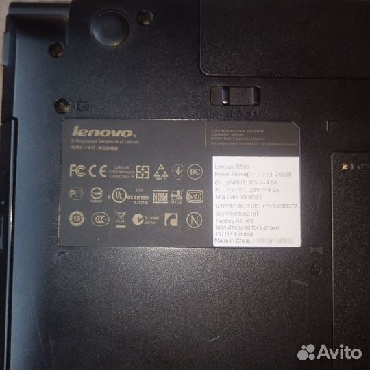 Ноутбук lenovo B590