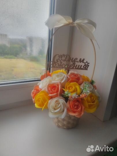 Букет из мыльных роз