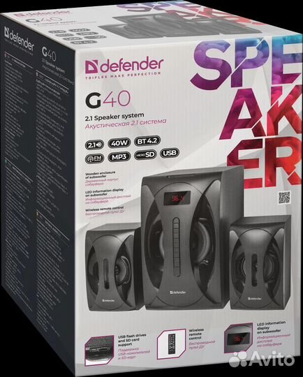 Акустическая система defender 2.1 с bluetooth