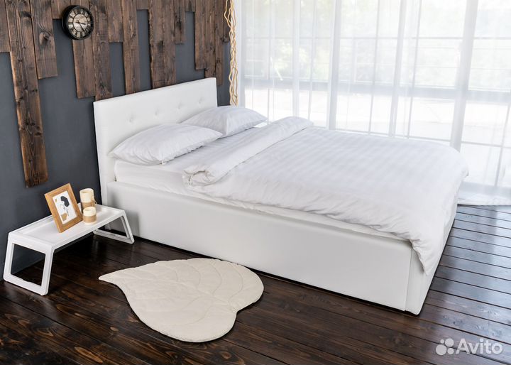 Кровать 120х200 полуторка белая Роза