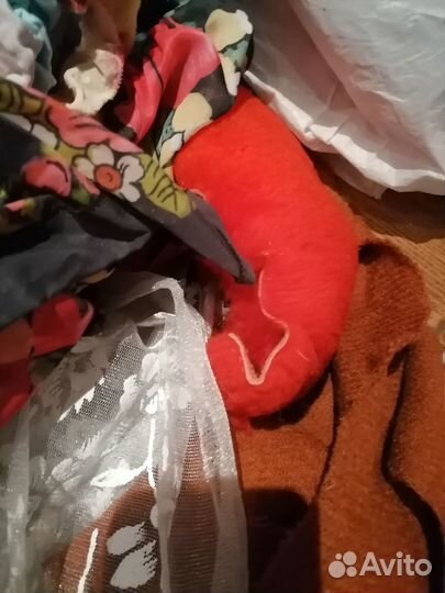 Отрезы ткани крупные ассорти много мешки мех кожа