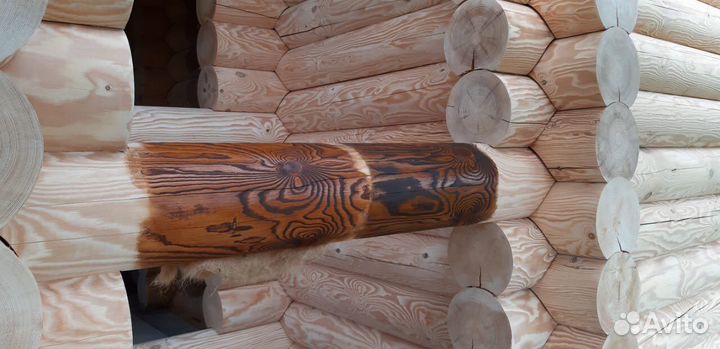 Герметизация, шлифовка, покраска, деревянных домов