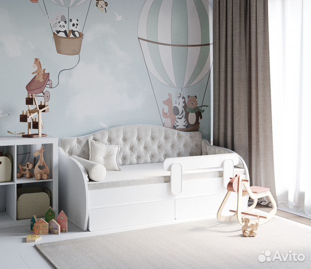 Детская кровать -тахта 160х80 с мягкой спинкой