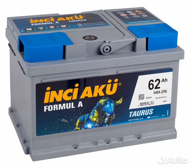 Аккумулятор Inci AKU Formul A 62RS (низкий) обр. п