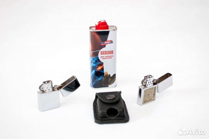 Зажигалки, чехол zippo, бензин, фитиль и кремний