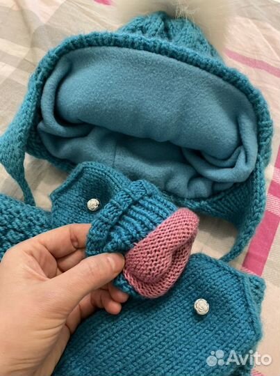 Шапка снуд варежки