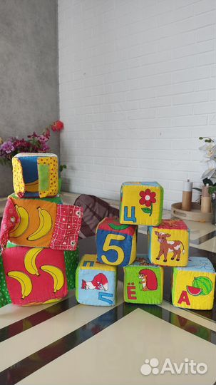 Развивающий кубик мягкие. Мякиши