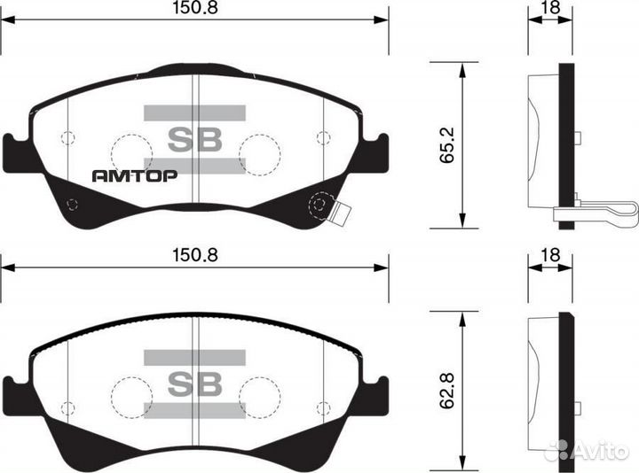 Sangsin brake SP1580 Колодки тормозные дисковые Sa