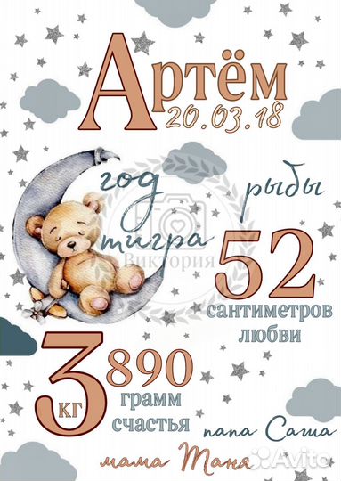 Детская метрика, постеры, дипломы