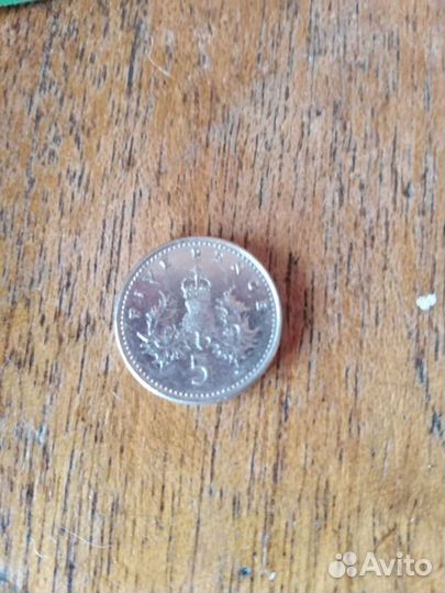 Монета 5 пенсов