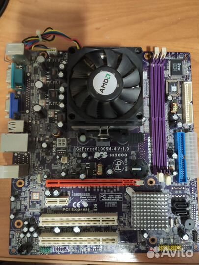 Материнская плата Geforce6100+ Sempron3000+ кулер