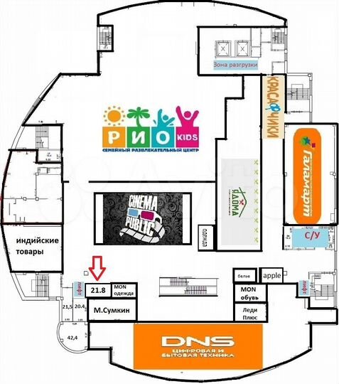 Торговая площадь, 22 м²