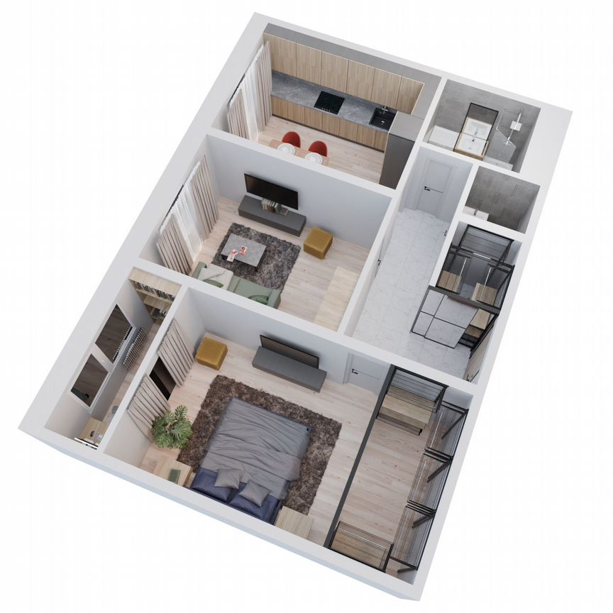 2-к. квартира, 61,1 м², 7/9 эт.