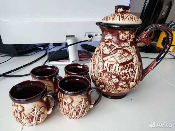 Глиняный чайный набор