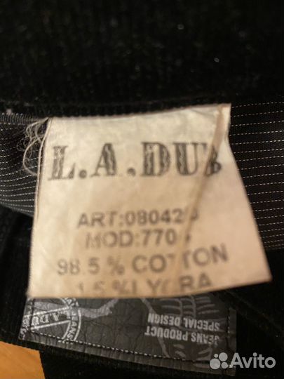 Брюки вельвет р. W40 L34 L.A.DUB