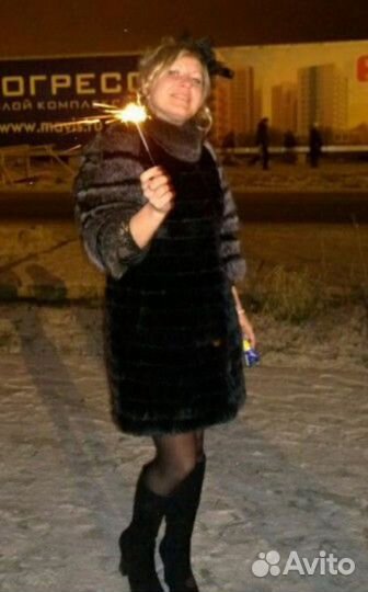 Шуба норка, рукава песец. Размер 46