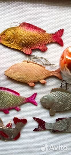 Елочные игрушки СССР рыбы 