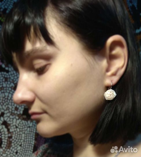 Серьги фарфоровые