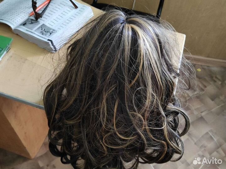 Парик - цвет черный.40-50см