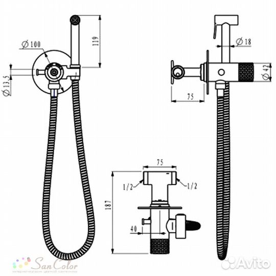 Гигиенический душ скрытого монтажа