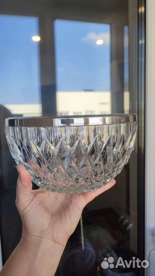 Вазы хрустальные СССР с мельхиором