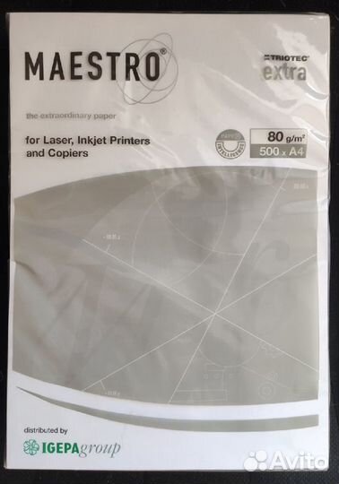 Офисная бумага a4 Maestro extra triotec. Австрия